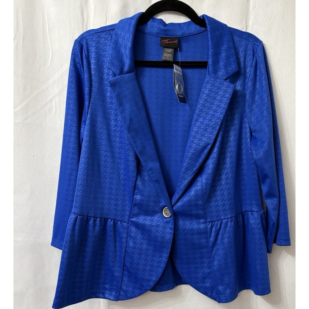 Torrid‎ textured jacket size 0 plus size blue New
